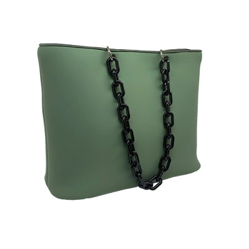 Borsa Shopping Greta con Catena (Olive Green)